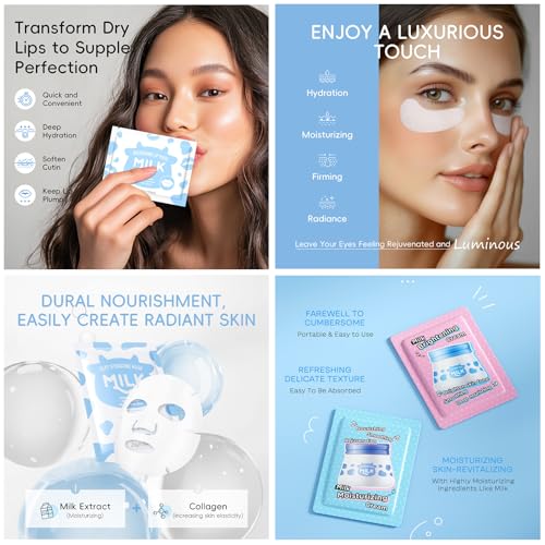 Milk Skin Care Sets & Kits - Teenage Girls Gifts - Milk Skincare Set for Teen Skincare - Gifts For Women - Travel Skincare Set Daily Face Care - Deep Hydrating Smoothing 23PCS - Image 3