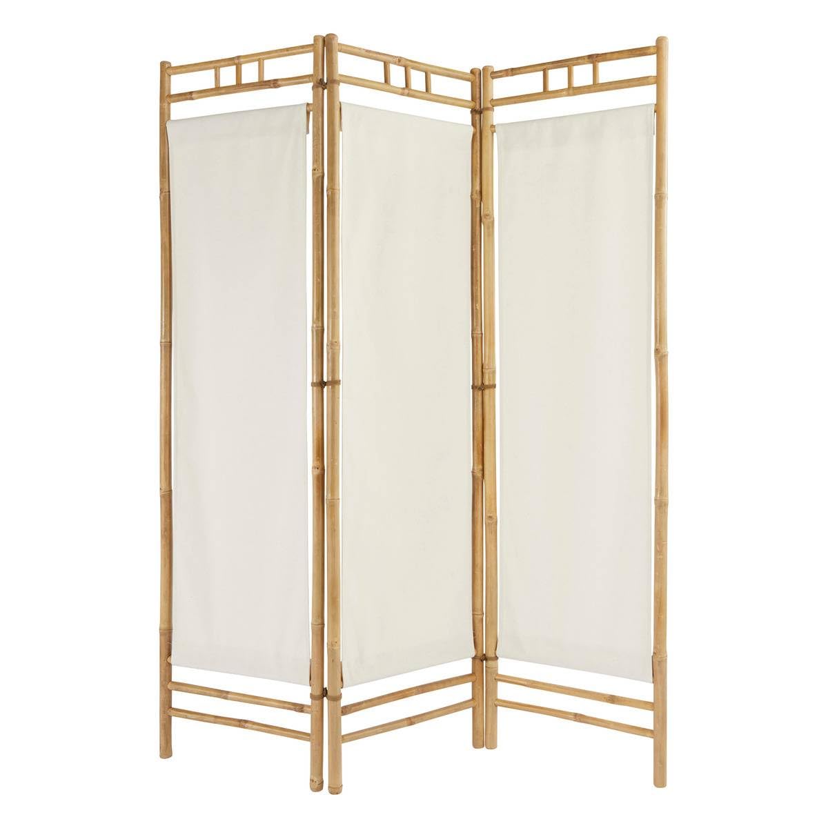 Atmosphera - Biombo de bambú Blanco Kalel 170x135,5x3cm