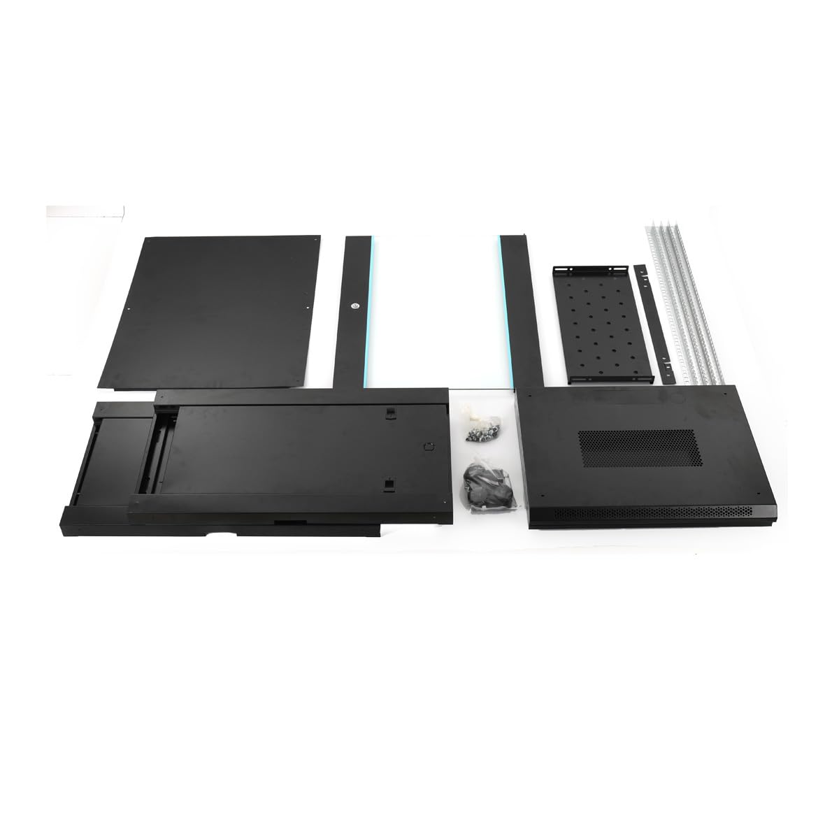 15U Netzwerk-Schrank 60x45x80cm Wandmontage Traglast 60kg | Glastür, schwarz, für Router und Switches.