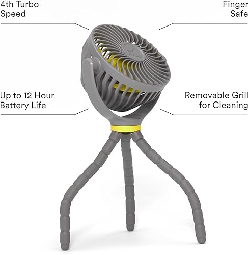 Miniatura 2 de Veer Flex Fan - Ventilador portátil para cochecito de bebé, motor ligero y silencioso de 4 velocidades que proporciona la máxima refrigeración y