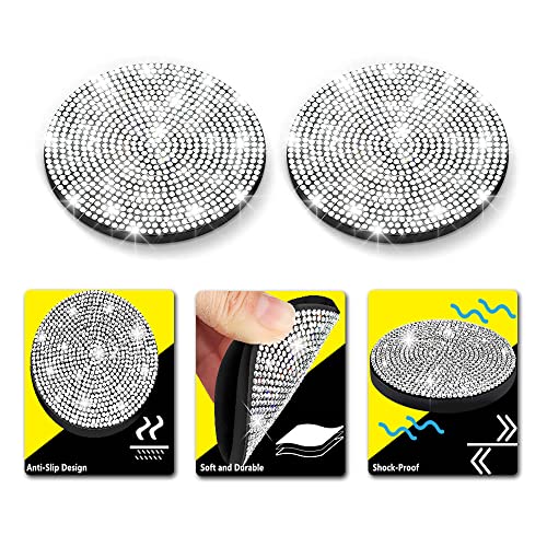 Portavasos para auto con diseño de rodajas de cristal blanco 2 unidades miniatura 4