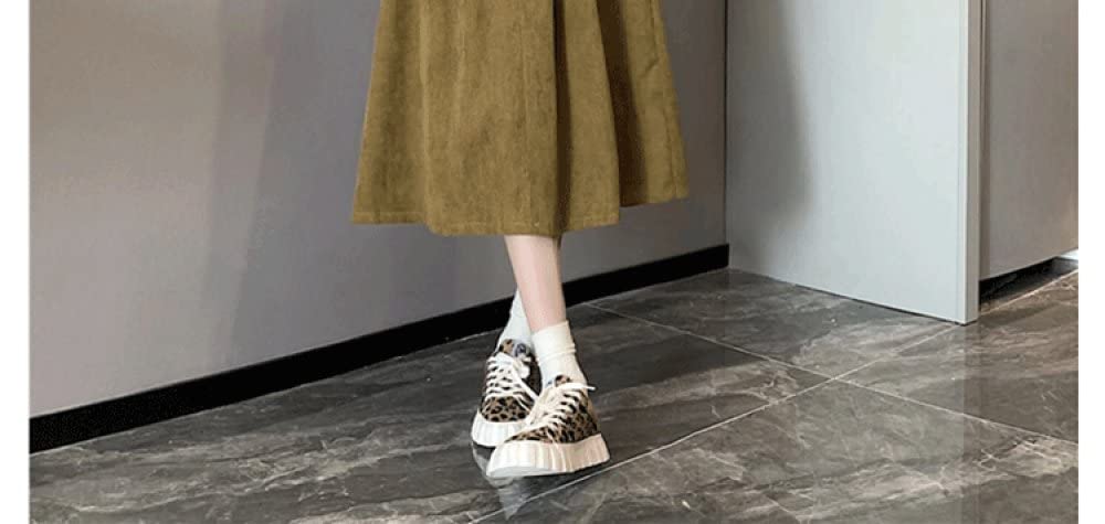 Spódnice dla kobiet Wielka Brytania, eleganckie sztruksowe czarne zimowe spódnice dla kobiet Elastyczna talia Midi z paskiem Damskie spódnice z wysokim stanem L(Ginger Yellow One Size)