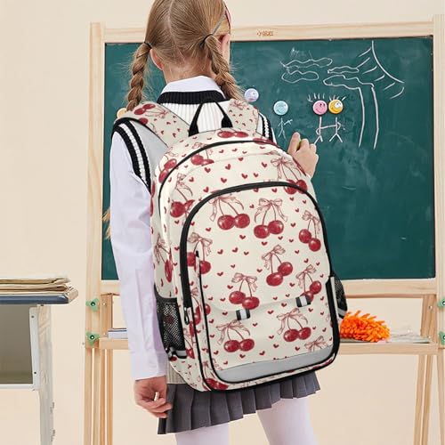 ALAZA Vintage Cherry Red Bow Laptop Backpack Purse for Women Men School Bag 17 Inch Bookbag Student Boys Girls Travel Casual Daypack2