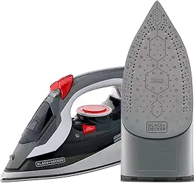 Black Decker Ferro de Passar Roupa com Vaporizador, Desligue Automático, Vermelho, Modelo FX3900, 110V