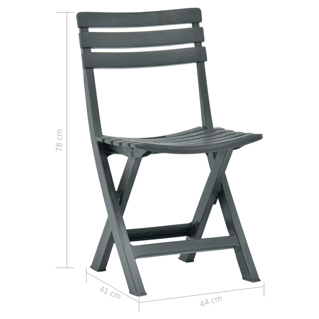vidaXL Lot de 2 Chaises de Jardin Pliables, Sièges avec Dossier, Meubles de Terrasse Patio Balcon Bistro Extérieur, Plastique Vert