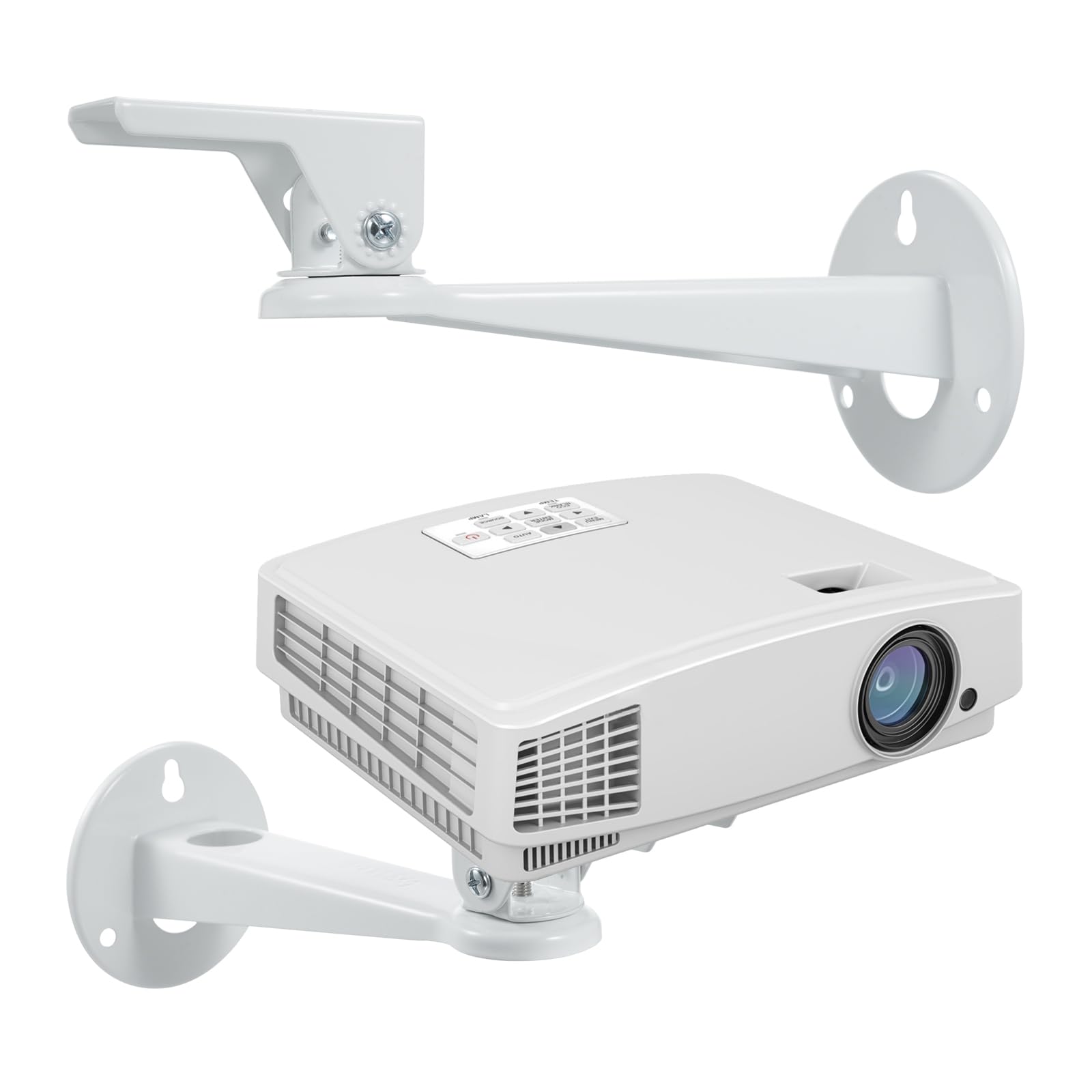 Docooler Mini Projector Wall Mount, Projector Hanger, Security Camera Housing Mounting Bracket for CCTV, Camera, Projector, Webcam with Load 11 lbs Length 7.8 inch - Rotation 360% - White/Black