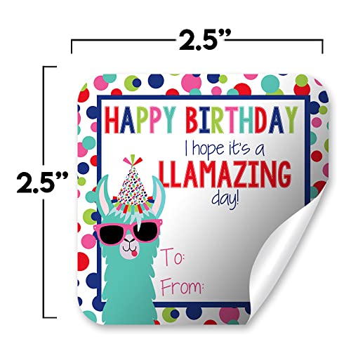 Etiquetas de regalo de cumpleaños de 2.5 pulgadas, tarjetas cuadradas mixtas Amanda Creation 6