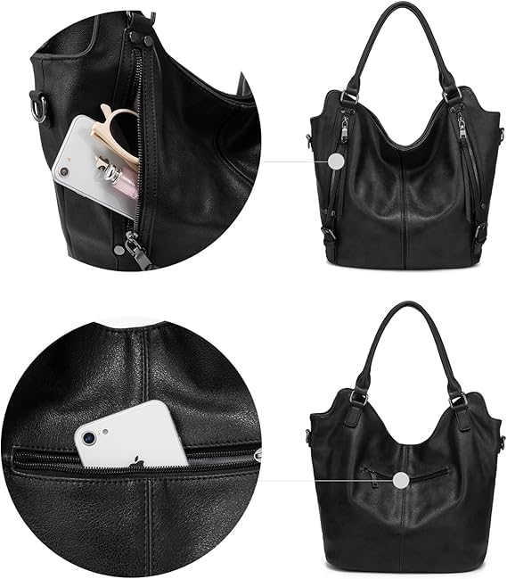 Image of Tote Bag for Women PU Leather Shoulder Bags Fashion Hobo Bags Large Purse and Handbags with Adjustable Shoulder Strap