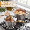 LemonRoad 2 Pieces Titanium Cookware Set, 7.68'' and 9.45'' Pots and Pans with Lids Triply Titanium No Coat Technology Safe for Oven, Induction and Cook Tops, Dishwasher Safe (Saucepans) #1