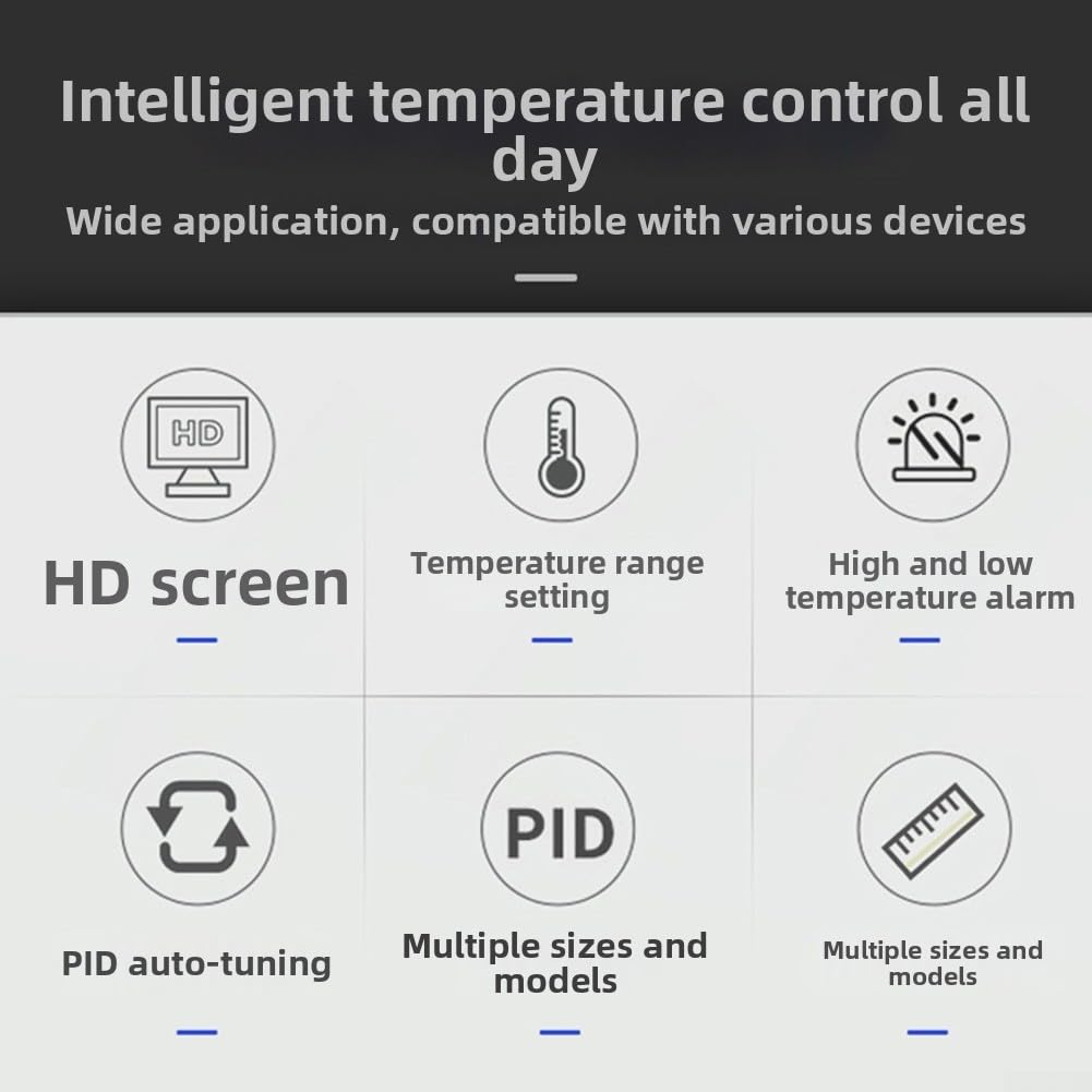 Zoegneer Kit regolatore di temperatura PID con termocoppia tipo K e relè doppio display uscita allarme per riscaldamento sistemi di raffreddamento Celsius Fahrenheit 96 x 48 mm (A)
