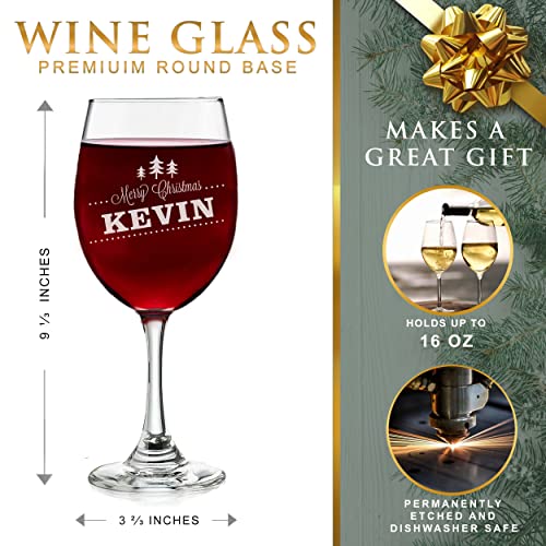 Custom Personalized Christmas Holiday 16 Oz Wine Glass With Stem #TOP1