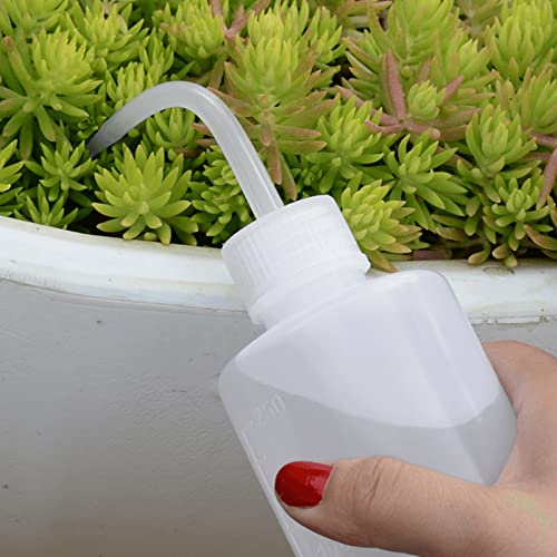 Wash Bottle 2pcs 250ml/8oz Safety Bottles Watering Tools, Economy Plastic Squeeze Washing Cleaning Bottle with Narrow Mouth Scale Labels for Medical Succulent Irrigation Wash Plant Bottle (White)
