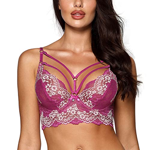Axami Sujetador Tipo Semi-Corsé Sensual Para Mujeres V-9741, Rosa,S