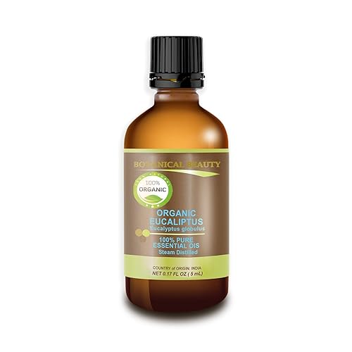 Aceite esencial de eucalipto orgánico, 100% puro/sin diluir/grado terapéutico/destilado al vapor/orgánico certificado. 0.17 oz-0.2 fl oz por