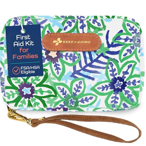 Image of KeepGoing Travel First Aid Kit for Kids – 130 Pc. for Car, Home, Purse, Diaper Bag & Backpack with Latex-Free Bandages - Mini First Aid Kit Travel Size TSA-Approved