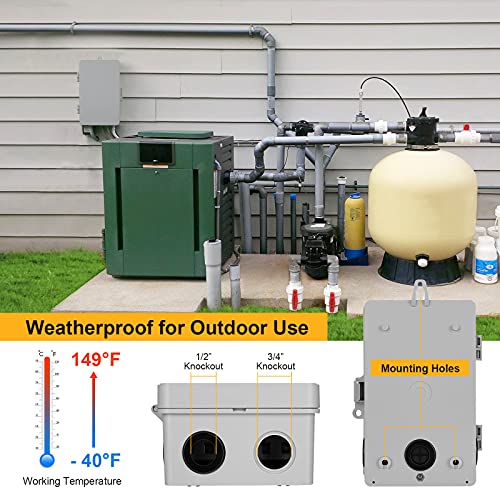 Suraielec UBTD01A Pool Timer, 7-Day Programmable Digital Box Timer Switch, 40 Amp, 2Hp, 120, 240, 277 Vac, Outdoor Indoor Heavy Duty Pool Controller Timer Box For Pool Pump, Water Heater thumb #4