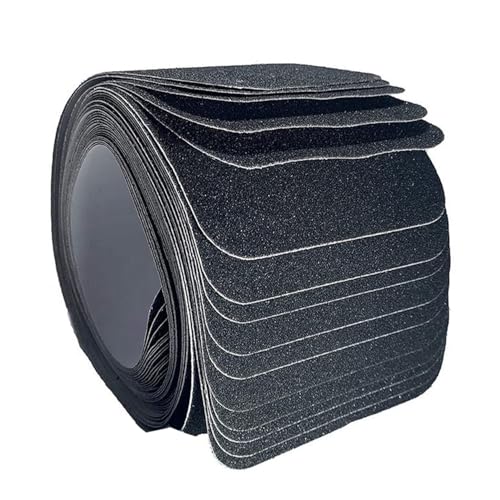 COSIMIXO 12Pack 黒の滑り止めテープ,4in x 30in (10cm x 76cm), 80 Grit,ベストグリップテープグリットノンスリップ、屋内および屋外での使用に適しています、階段ステップ用高トラクション摩擦研磨接着剤、防水
