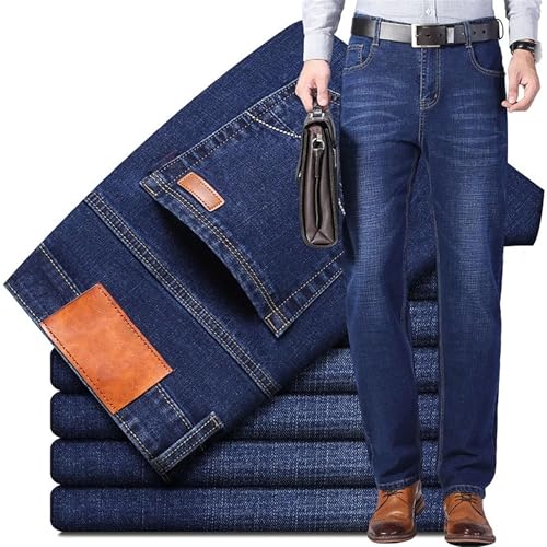 Men Button Zipper Fashion Denim Pants Retro Distressed Loose Fit Street Jean Y2K Classic Straight Stretch Pant4