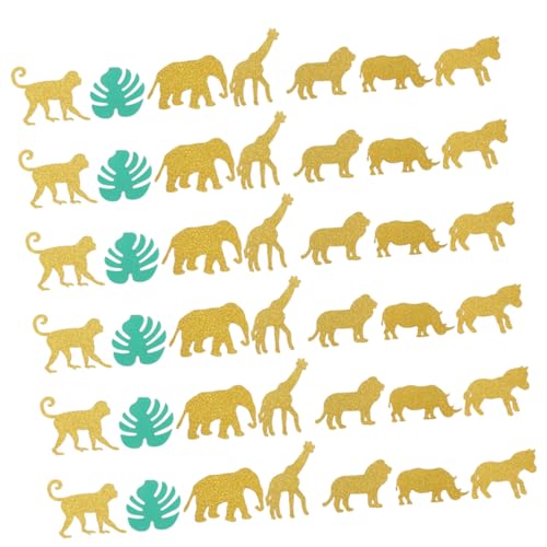 HEALSOPTHY 200 Piezas Confeti Animal Decoración Suministros Para La Fiesta Decoraciones De Cumpleaños Confeti Birthday Table Decorations Temático Decoraciones Para Bebés Selva Chica Papel