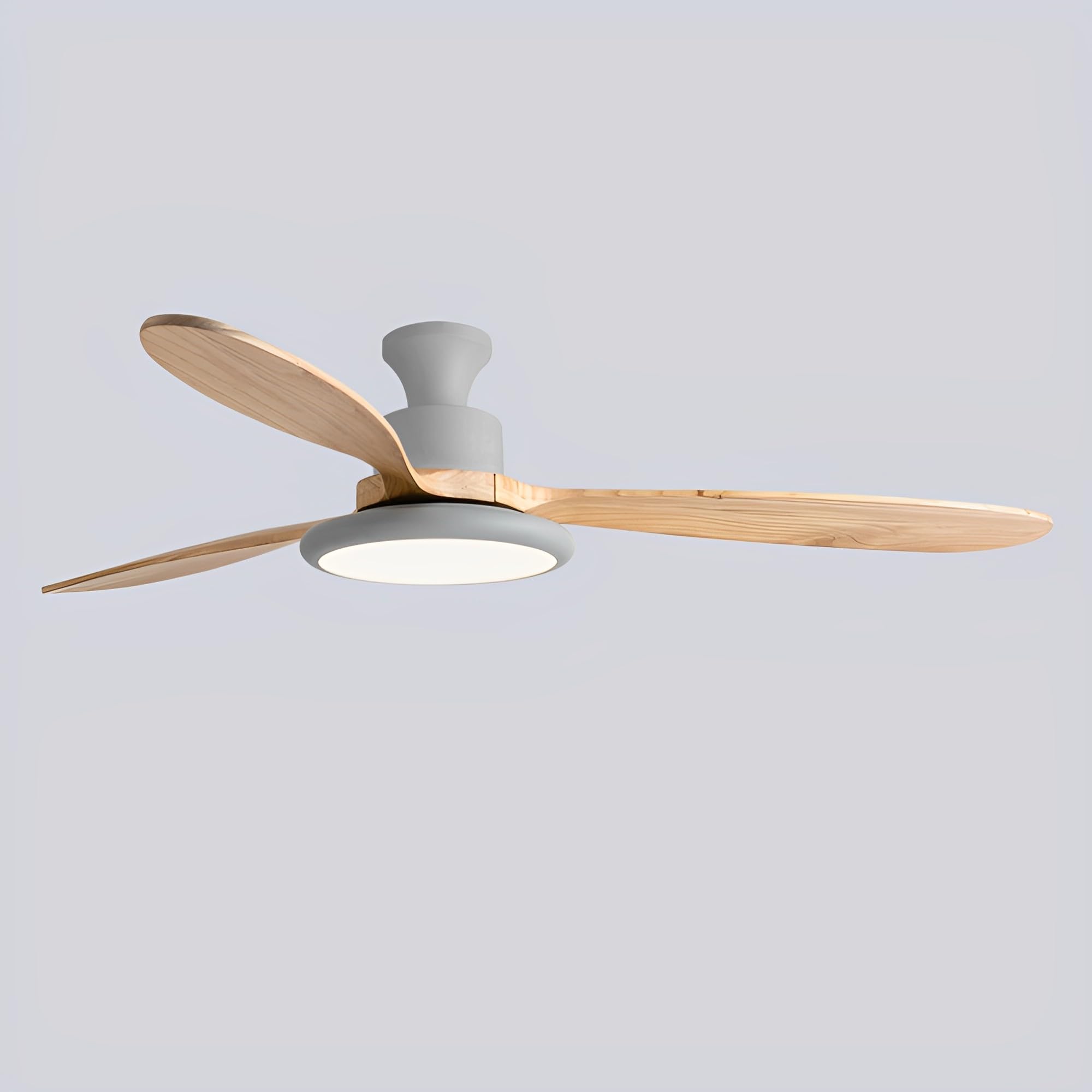 HXYSXHJUO 52 Inch Indoor Ceiling Fan with Light 48W LED Lighting 6 Gear Wind Speed Quiet 3 Wood Blades Reversible DC Motor for Living Room Dining Bedroom