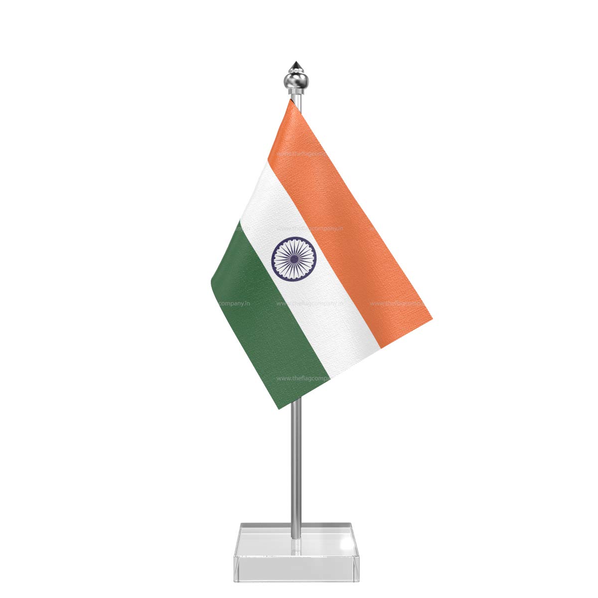The Flag Company Indian Table Flag with Stainless Steel Pole and Transparent Base (Length: 10 inches)-picture-31