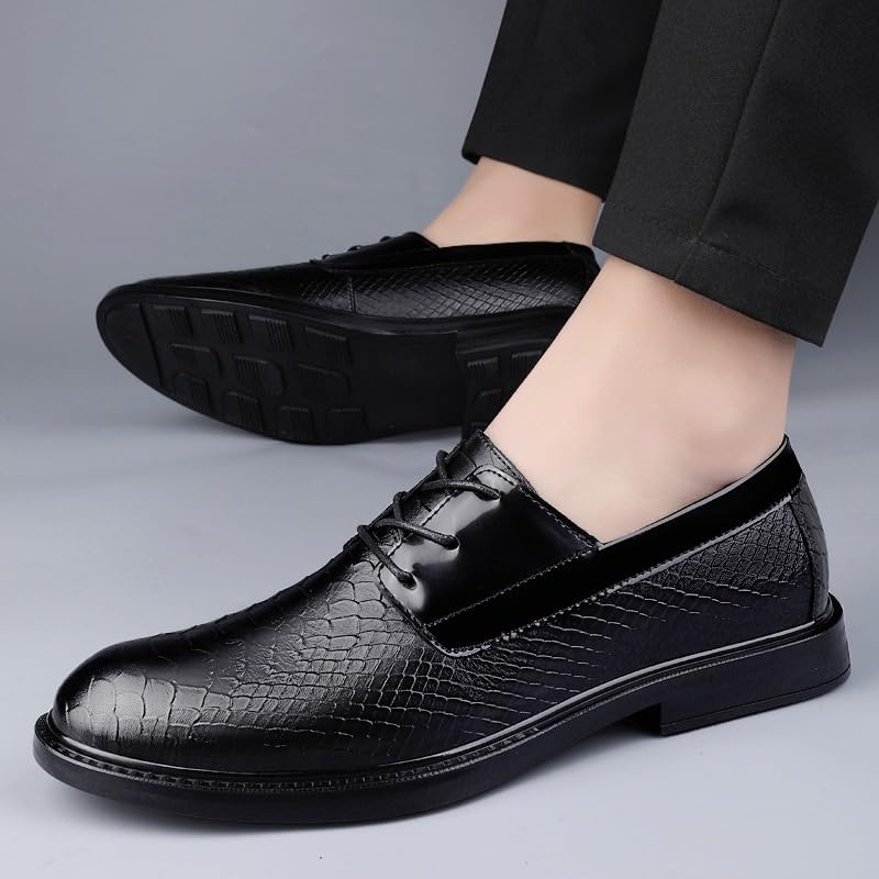Men's Lace-Up Oxfords Shoes Genuine Leather Classic Formal Business Dress Comfort Wedding Shoes2