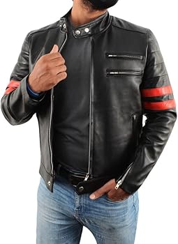 SpazeUp men's leather jacket at Amazon Men's Clothing store