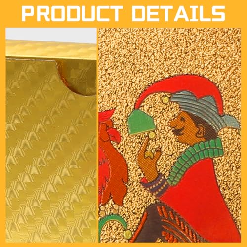 Wasserdichte Neuheit Gold Glinting Poker Karten - Ein Set Premium Gold Spielkarten für Spiele, Tricks und Partyzubehör – Bild 4