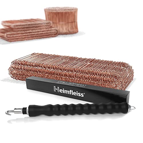 Heimfleiss Drillapparat Driller + fil de reliure cuivré 1,0 x 100 à 160 mm (500 pièces) – Kit de reliure métallique, pince à enrouler et fil de liaison,...