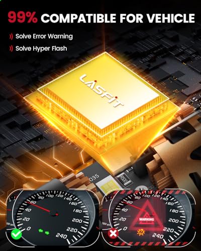 Image of LASFIT D2 7440 7443 LED Bulbs Reverse Back Up Lights Built in Resistor with Fans 7441 7444 LED Anti Hyper Flash Canbus Reversing DRL Turn Signal Parking Lights No Load Resistor Need, 6000K White