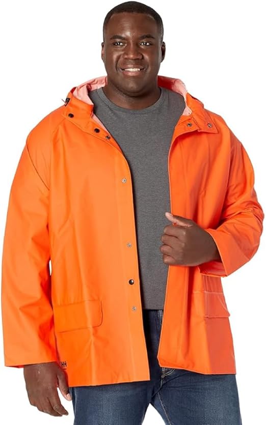 Helly-Hansen Workwear Mandal Waterproof Jacket for Men - Adjustable Hood, PVC-Coated Protective Windbreaker & Rain Coat