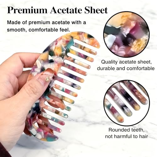 Peine compacto antiestático de dientes anchos para viaje miniatura 3