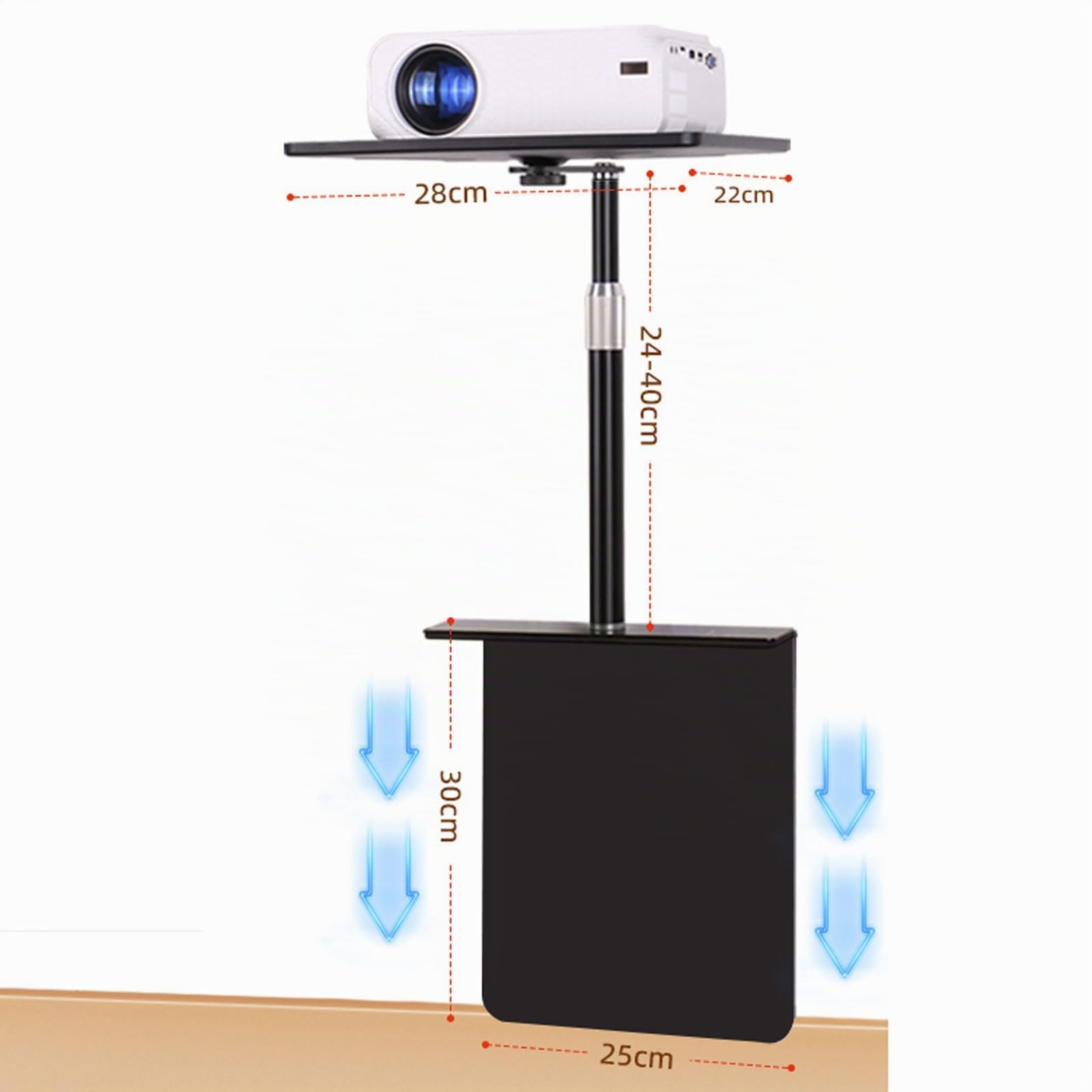Pieds pour Vidéoprojecteur,Support de projecteur de lit pour canapé,Installation Invisible,Rotatif 360°,Idéal pour Home Cinema présentations conférences
