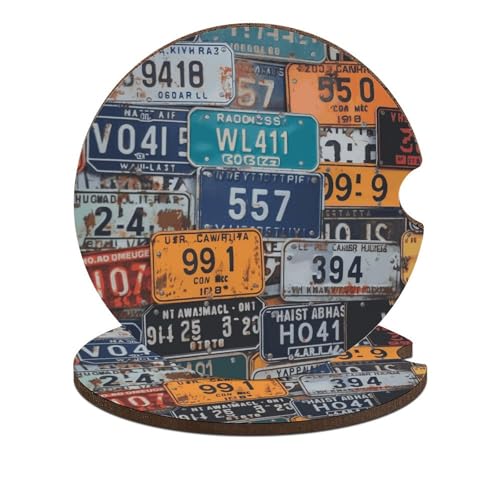 pezzi sottobicchieri per auto targa sottobicchieri per auto portabicchieri universali per auto impermeabili antiscivolo portabicchieri anti-versamento con base in sughero accessori interni per auto