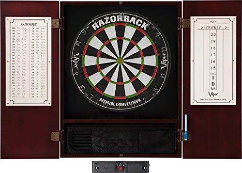 Viper Metropolitan Solid Wood Cabinet & Sisal/Bristle Dartboard Play-Ready Bundle