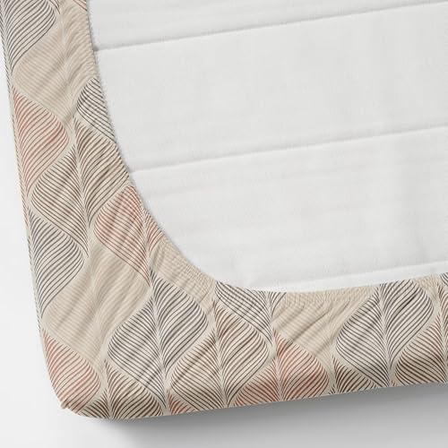 Image of Blue Strip Polycotton Fitted Bedsheet, King 72x78 (Beige) | 300 TC | All-Round Elastic Grip | Soft, Breathable & Colourfast | Wrinkle Resistant | Machine Washable