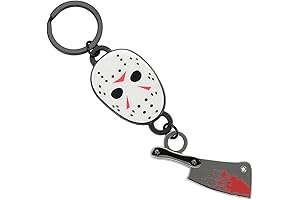Friday the 13th Jason's Bloody Mask and Axe Zinc Alloy Keychain