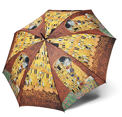 doppler Regenschirm Taschenschirm Gustav Klimt der Kuss Art Collection Auf-Zu Automatik Cover