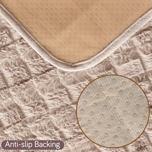 Image of HOKIPO 'Plush Haven' Premium Anti Slip Sofa Arm Cover 2 Pcs, Beige (AR-5151-L-BGE*2)