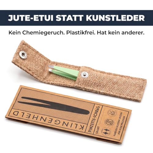 KLINGENHELD® Haargenaue Pinzette - greift jedes Haar beim 1. Versuch ohne durchrutschen - Pinzette Augenbrauen Zupfen handgeschliffen… – Ansicht 3