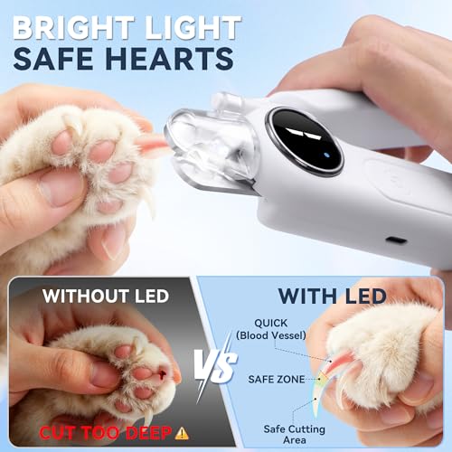 2-in-1 Quiet Electric Pet Nail Clipper & Grinder with Light for Dogs Cats - Image 3