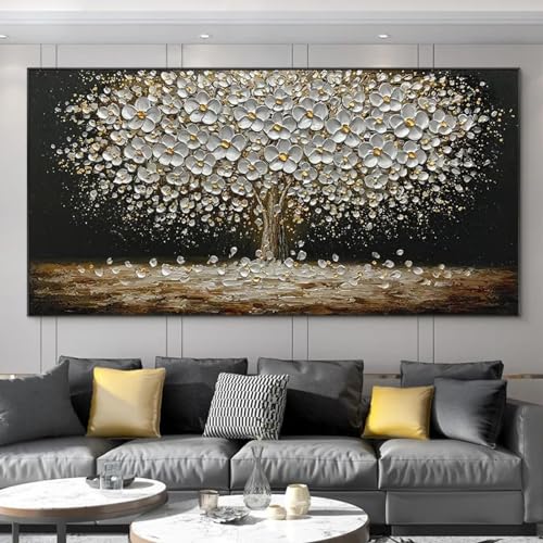 Peinture abstraite sur toile texture argentée et dorée luxe