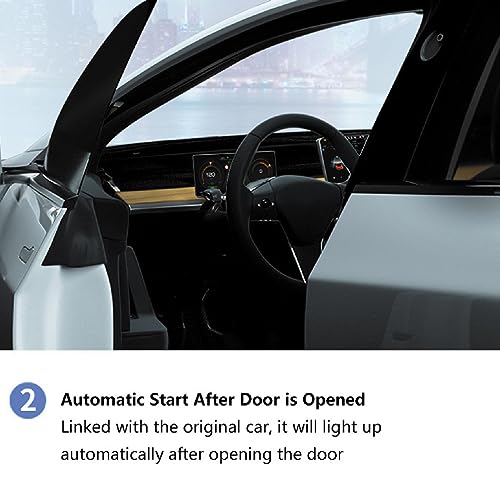 Fockety 9 Zoll Auto Head Up Display für Model 3/Y, IPS Bildschirm, WLAN Verbindung, Google Assistant, Carplay, Drehzahlmesser, Eingebettetes Design, Auto HUD Display für
