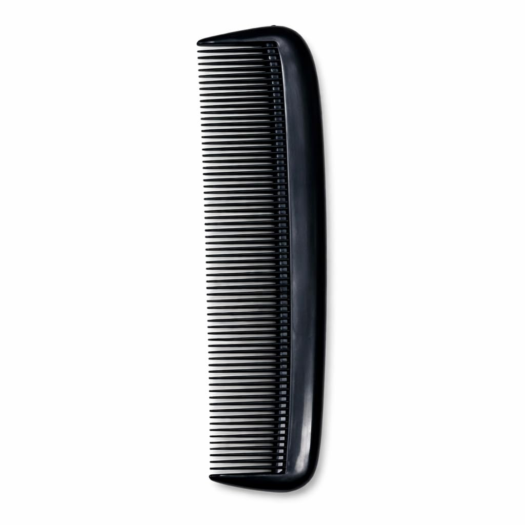 GBS - Peine de bolsillo negro irrompible de 5 pulgadas para barba y bigote de bolsillo fino para hombre, ideal para viajes