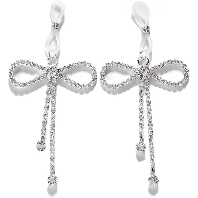 Strass Bowknot faux mamelon bagues pour les femmes scintillantes non-piercing Dangle Nipplers mamelon noeud faux mamelon piercing bijoux sexy femmes vêtements...