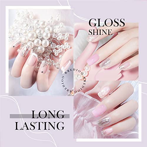 UV Gel Nagellack Kredioo Gel Nagellack Set, 6 Stück Shellac Nagellack Rosa Weiß Glitzer Nagelgel Farben, UV Gel… – Bild 7