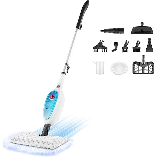 Steam Mop, 10 in 1 MultiPurpose Powerful Steam Detachable Floor Steamer for Hardwood/Tile/Wall All Floors Cleaning with 11 Accessories for Whole Home Use