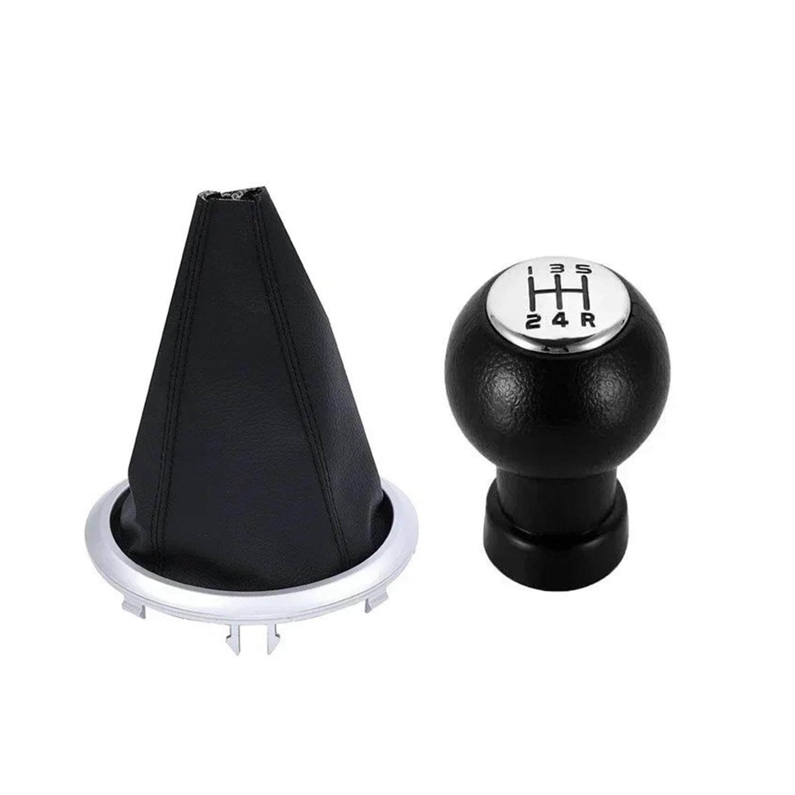 Dajmsuy Chrome Set For Suzuki For Swift For Sx4 For Alto Car Hand Speed Gear Shift Knob Gaitor Collar Case Car Gear Shift(Chrome Set)