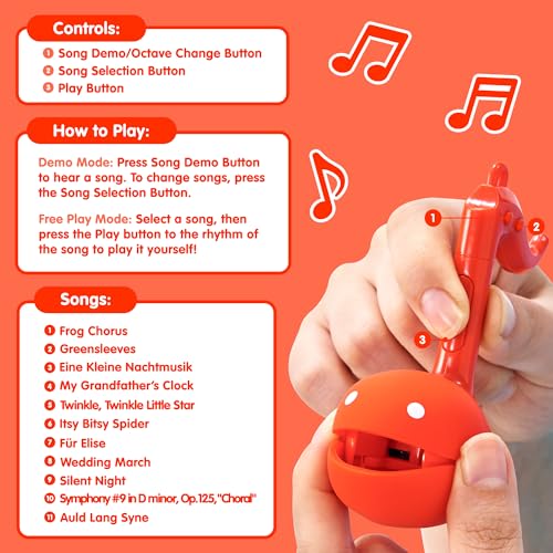 Image of Otamatone Melody Japanese Musical Electronic Instrument Toy Keychain - Red