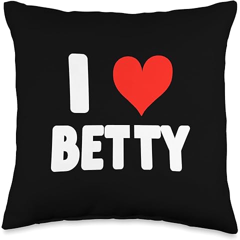 Valentine Anniversary Apparel for Men Women by RJ I Love Betty-Heart Throw Pillow, 16x16, Multicolor